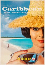 Caribbean - Aruba, Bonaire, Curacao KLM original vintage poster