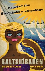 Saltsjöbaden Pearl of the Stockholm archipelago original vintage poster