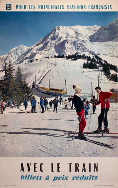 SNCF Avec le Train 1964 original poster designed by Photo: P. Nourry