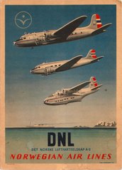 DNL - Norwegian Air Lines original vintage poster