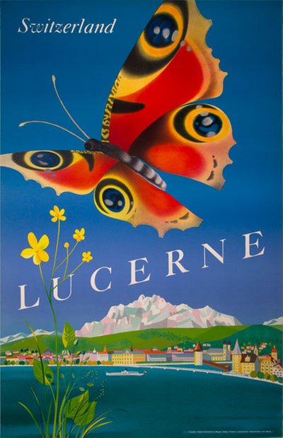 Lucerne Switzerland original poster designed by Atelier Schmidlin & Magoni
