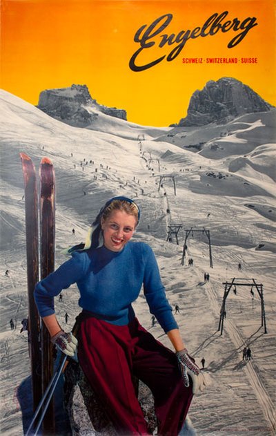 Engelberg Schweiz Switzerland Suisse original poster 