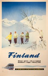 Finland Winter Sports original vintage poster