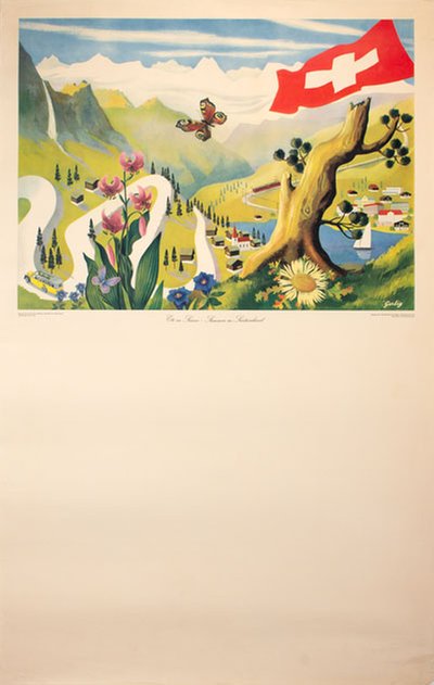 Summer in Switzerland original poster designed by Gerbig, Richard (1914-1995)