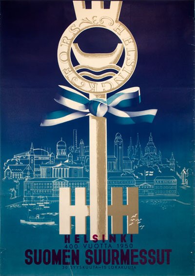 Helsiniki 400 Suomen Suurmessut original poster designed by Suhonen, Jorma (1911-1987)