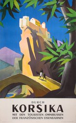 Island of Corsica original vintage poster