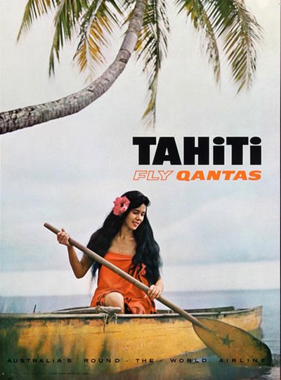 Qantas Tahiti original poster 