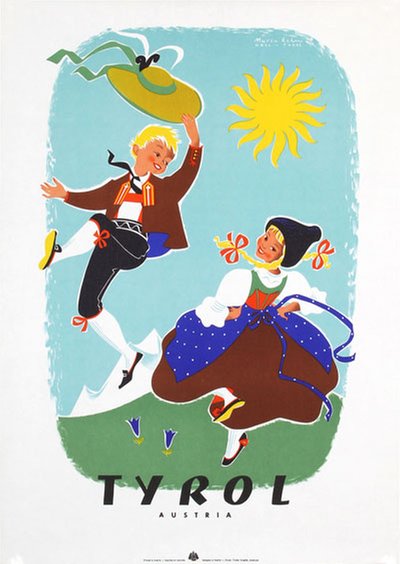 Tyrol Austria  original poster designed by Rehm, Maria (1915-2002)