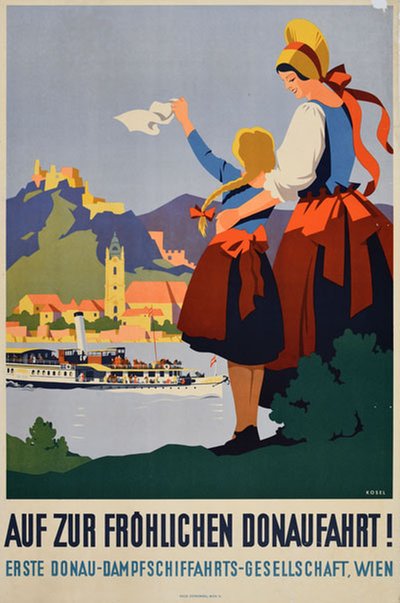 Auf zur fröhlichen Donaufahrt! original poster designed by Kosel, Herman (1896-1983)