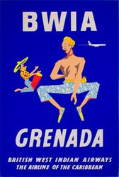 BWIA Grenada original vintage poster
