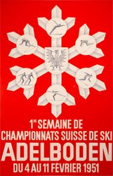 Adelboden Swiss Ski Championships original vintage poster