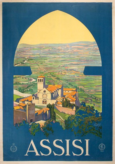Assisi - Italy original poster designed by Grassi, Vittorio (1878-1958)
