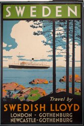 Sweden Travel by Swedish Lloyd original vintage poster