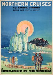Northern Cruises HAPAG NDL  original vintage poster