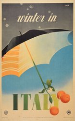 Winter in Italy original vintage poster