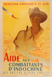 Aide aux Combattants d'Indochine original vintage poster
