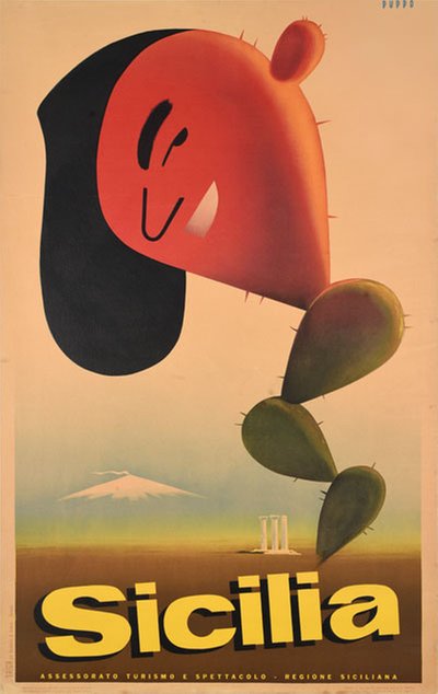 Sicilia Italy original poster designed by Puppo, Mario (1905-1977)