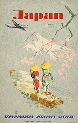Japan - Scandinavian Airlines System original vintage poster