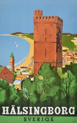 Hälsingborg - Sverige original vintage poster