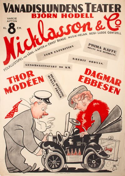Vanadislundens Teater original poster designed by Melander, Nils (1895–1965)