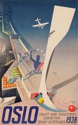 Oslo Craft and Industries Exhibition 1938 original vintage poster