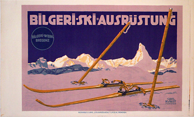 Bilgeri - Ski-Ausrüstung  original poster designed by Carl Kunst