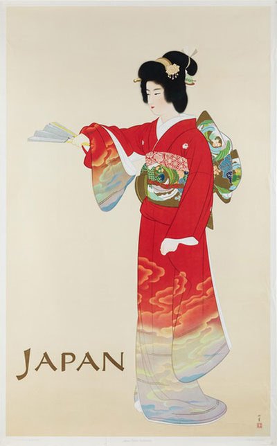 Japan Noh Dance Prelude original poster designed by Shoen, Uemura (1875-1949)