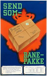 Send Som Banepakke original vintage poster