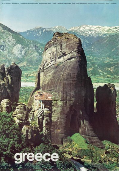 Greece Meteora  original poster designed by Photo: N. Mavrogenis