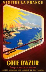 Visitez la France Côte d'Azur original vintage poster