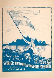 Sveriges Nationella Ungdomsförbund 1928 årsstämma i Kalmar 1928 original vintage poster