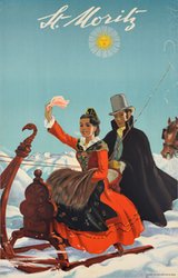 St. Moritz 1944 original vintage poster