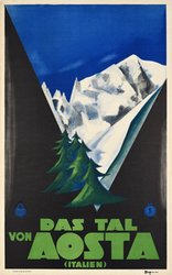 Das Tal von Aosta (Italien) original vintage poster