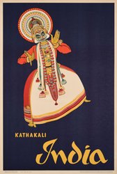 India Kathakali 1960 original vintage poster