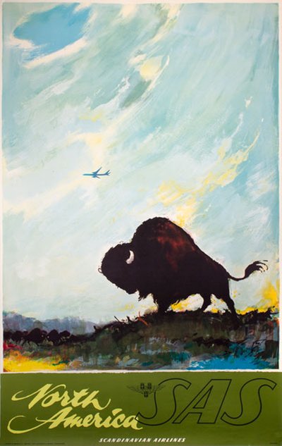 SAS - North America original poster designed by Nielsen, Otto (1916-2000)