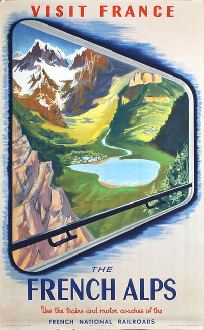 Visit France The French Alps original poster designed by Saindre