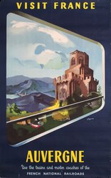 Visitez la France  Auvergne SNCF 1952 original vintage poster