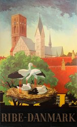 Ribe Denmark 1949 original vintage poster