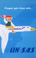 LIN SAS Nils Holgersson original vintage poster
