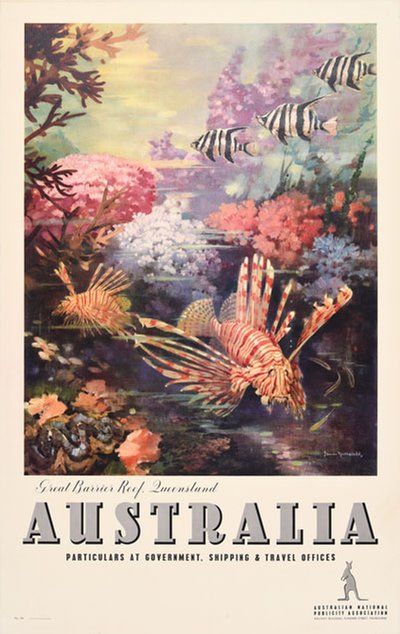 Australia - Great Barrier Reef original poster designed by Northfield, James (1887-1973)