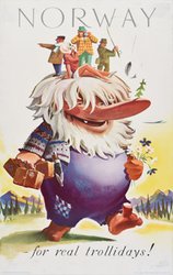 Norway for real trollidays! 1966 original vintage poster