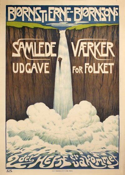 Bjørnstjerne Bjørnsons Samlede Værker Udgave for Folket original poster designed by Krause, Emil (1871-1945)