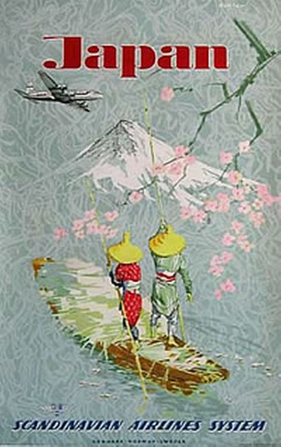 Japan - Scandinavian Airline System original poster designed by Netzler, Kurt (1922-2006)
