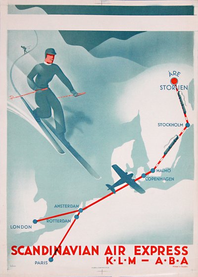 Scandinavian Air Express  original poster designed by Anders Beckman 