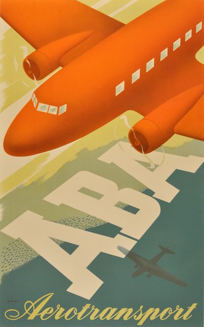 ABA Aerotransport original poster designed by Beckman, Anders (1907-1967)
