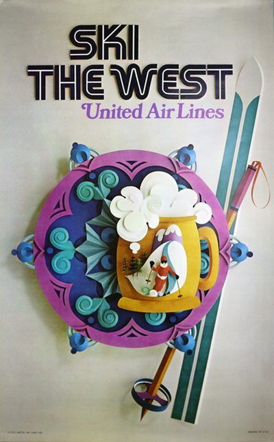 United Air Lines - Ski the West original poster 