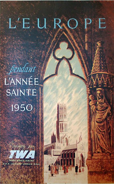 Europe during the Holy Year 1950 original poster 