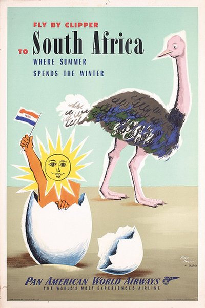 Pan American - South Africa by Clipper original poster designed by Carlu, Jean (1900-1997) / Dubois, Jacques (1912-1994)