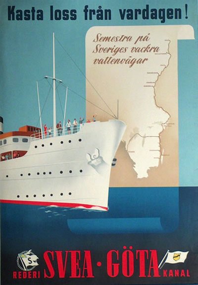 Rederi Svea - Göta Kanal original poster designed by Anders Beckman Reklam