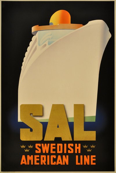 SAL - Swedish American Line original poster designed by Rittmark, Åke (1910-1987)